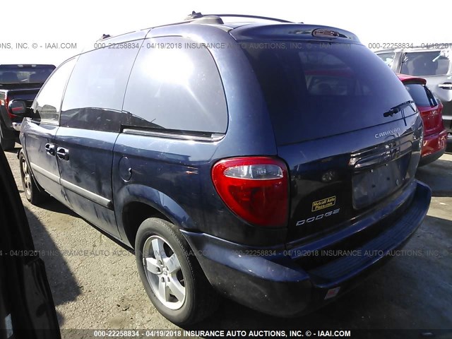 1D4GP45R95B258167 - 2005 DODGE CARAVAN SXT BLUE photo 3