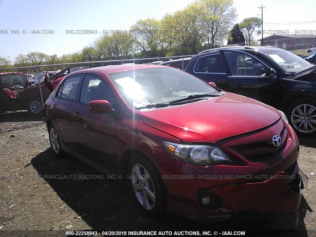 2T1BU4EE1BC647086 - 2011 TOYOTA COROLLA S/LE RED photo 1