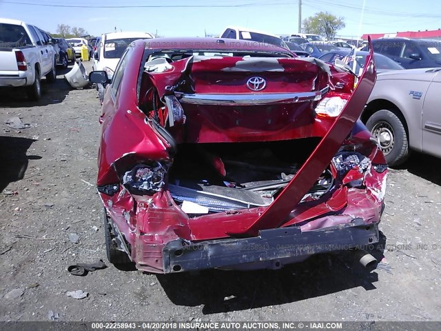 2T1BU4EE1BC647086 - 2011 TOYOTA COROLLA S/LE RED photo 6
