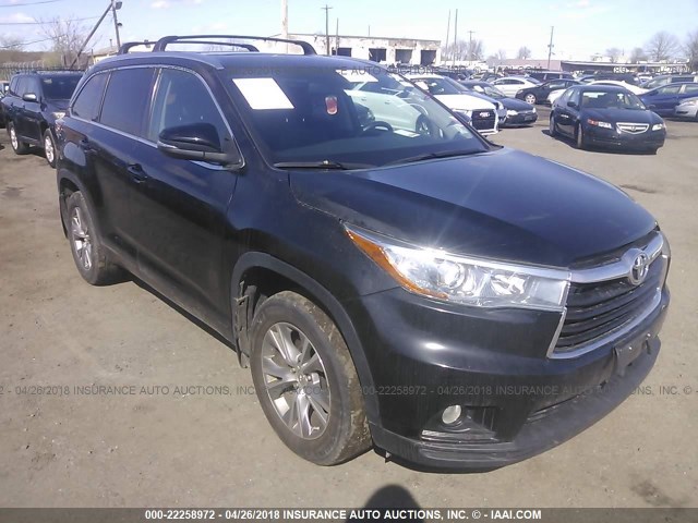 5TDJKRFH0FS173927 - 2015 TOYOTA HIGHLANDER XLE შავი ფოტო 1