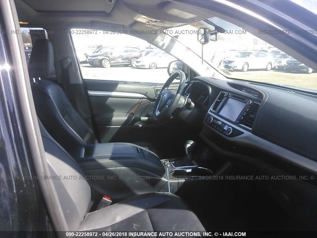 5TDJKRFH0FS173927 - 2015 TOYOTA HIGHLANDER XLE შავი ფოტო 5