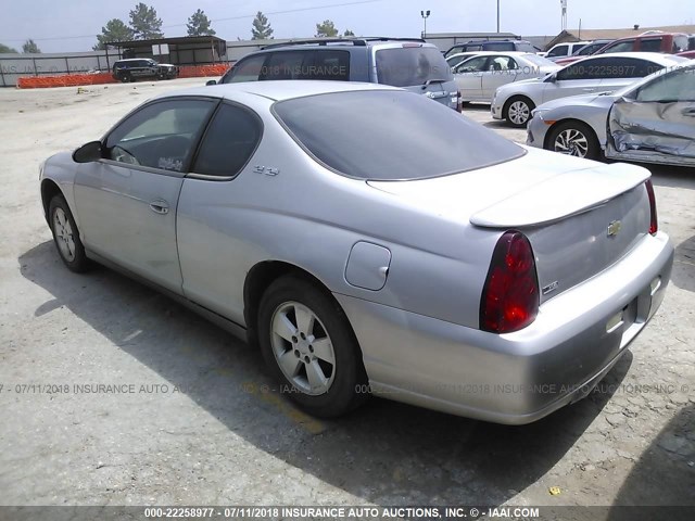 2G1WJ15K079289445 - 2007 CHEVROLET MONTE CARLO LS SILVER photo 3