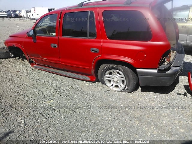 1B4HR48Z02F141375 - 2002 DODGE DURANGO SLT RED photo 3