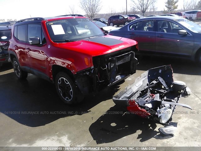 ZACCJBCT6FPC09533 - 2015 JEEP RENEGADE TRAILHAWK RED photo 1