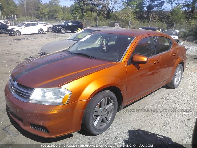 1B3BD1FB1BN578014 - 2011 DODGE AVENGER MAINSTREET ORANGE photo 2