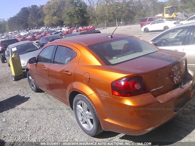 1B3BD1FB1BN578014 - 2011 DODGE AVENGER MAINSTREET ORANGE photo 3