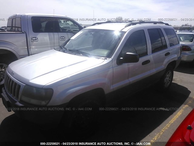 1J4GW48S84C182491 - 2004 JEEP GRAND CHEROKEE LAREDO/COLUMBIA/FREEDOM SILVER photo 2