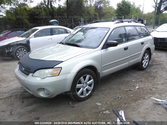 4S4BP61C777336242 - 2007 SUBARU LEGACY OUTBACK 2.5I GREEN photo 2