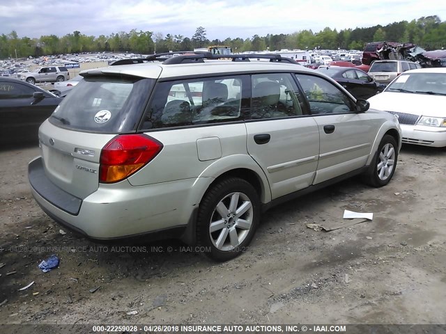 4S4BP61C777336242 - 2007 SUBARU LEGACY OUTBACK 2.5I GREEN photo 4