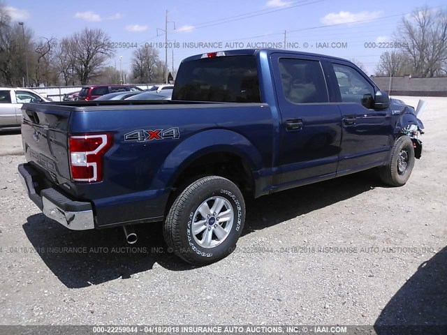 1FTEW1EG0JKC87023 - 2018 FORD F150 SUPERCREW BLUE photo 4