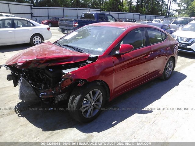 5NPD84LF9JH300884 - 2018 HYUNDAI ELANTRA SEL/VALUE/LIMITED RED photo 2