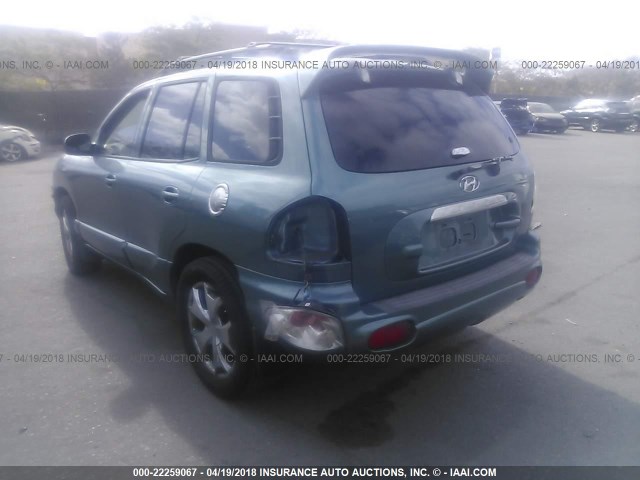 KM8SC13D72U286862 - 2002 HYUNDAI SANTA FE GLS/LX GREEN photo 3