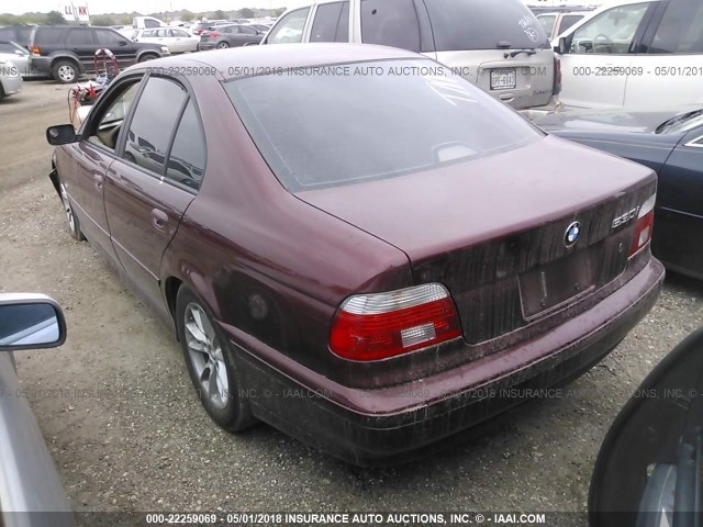 WBADT63441CF07025 - 2001 BMW 530 I AUTOMATIC MAROON photo 3