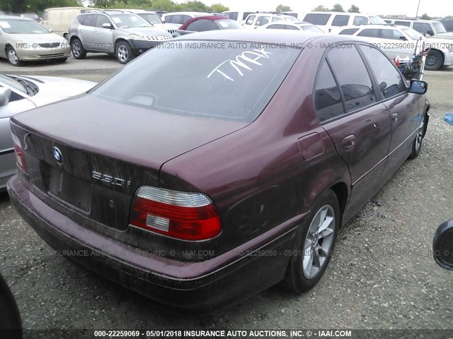 WBADT63441CF07025 - 2001 BMW 530 I AUTOMATIC MAROON photo 4