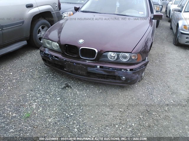 WBADT63441CF07025 - 2001 BMW 530 I AUTOMATIC MAROON photo 6