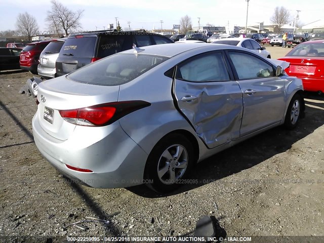 5NPDH4AE7EH474081 - 2014 HYUNDAI ELANTRA SE/SPORT/LIMITED SILVER photo 4