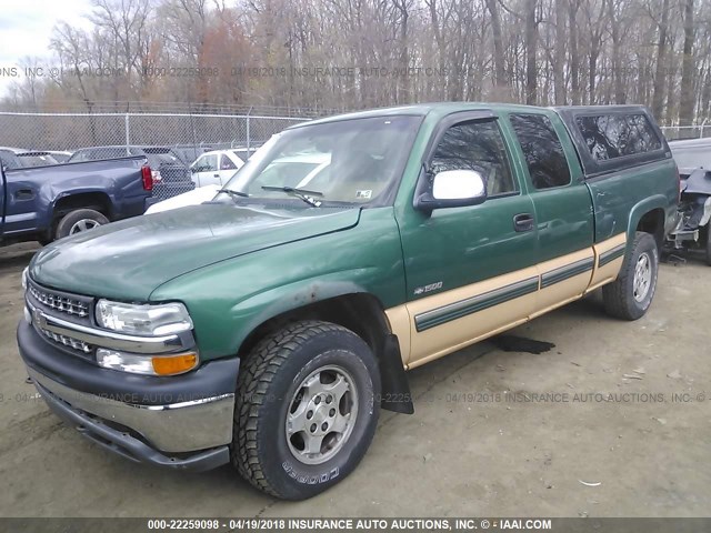 2GCEK19T2X1104944 - 1999 CHEVROLET SILVERADO K1500 მწვანე ფოტო 2