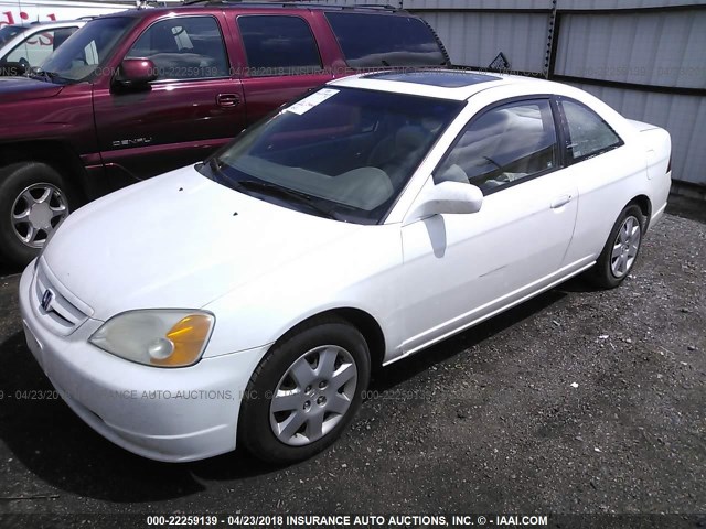 1HGEM22911L103446 - 2001 HONDA CIVIC SI/EX WHITE photo 2