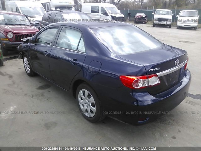 2T1BU4EE6DC957382 - 2013 TOYOTA COROLLA S/LE BLUE photo 3