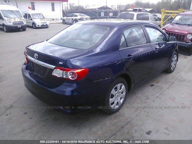 2T1BU4EE6DC957382 - 2013 TOYOTA COROLLA S/LE BLUE photo 4