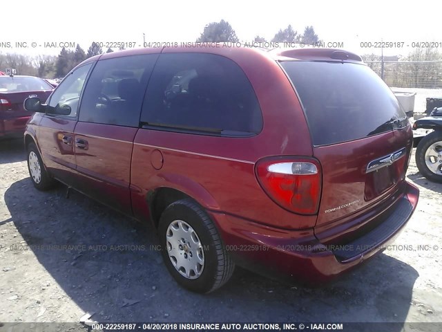 2C4GP44331R324783 - 2001 CHRYSLER TOWN & COUNTRY LX MAROON photo 3