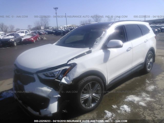 KM8SRDHFXFU111439 - 2015 HYUNDAI SANTA FE GLS/LIMITED WHITE photo 2