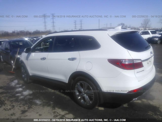 KM8SRDHFXFU111439 - 2015 HYUNDAI SANTA FE GLS/LIMITED WHITE photo 3