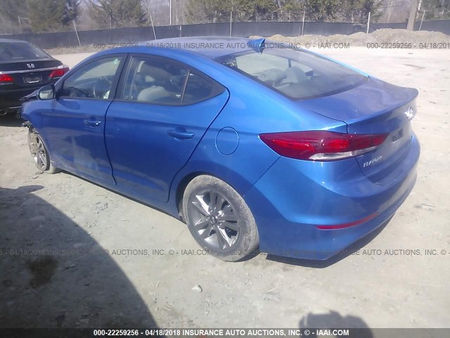 KMHD84LF7HU106463 - 2017 HYUNDAI ELANTRA SE/VALUE/LIMITED BLUE photo 3