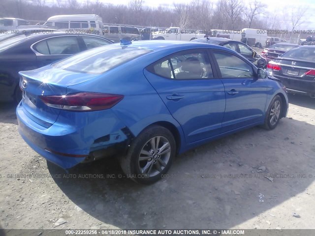 KMHD84LF7HU106463 - 2017 HYUNDAI ELANTRA SE/VALUE/LIMITED BLUE photo 4