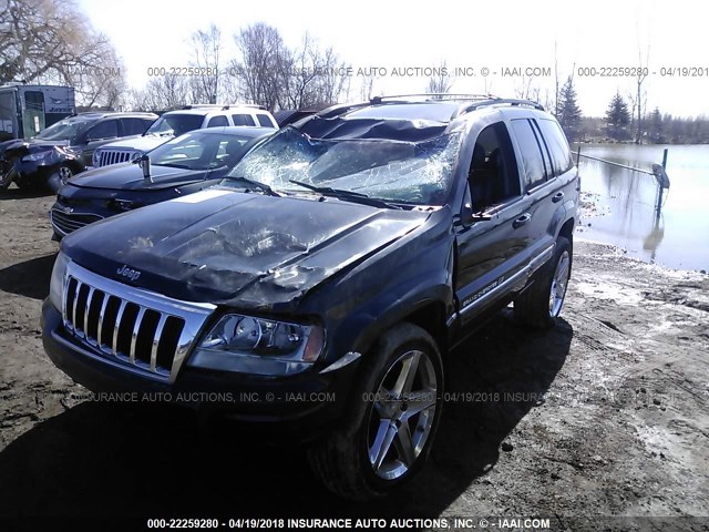 1J8GW68J04C253703 - 2004 JEEP GRAND CHEROKEE OVERLAND BLACK photo 2