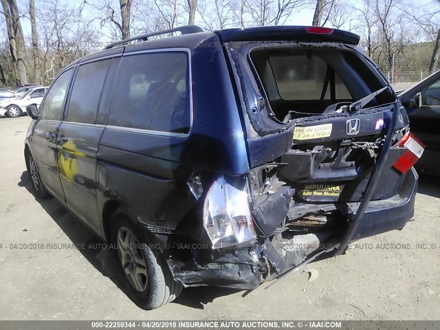 5FNRL38666B041963 - 2006 HONDA ODYSSEY EXL BLUE photo 3