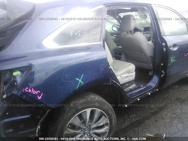 5FRYD4H42GB025725 - 2016 ACURA MDX TECHNOLOGY BLUE photo 6