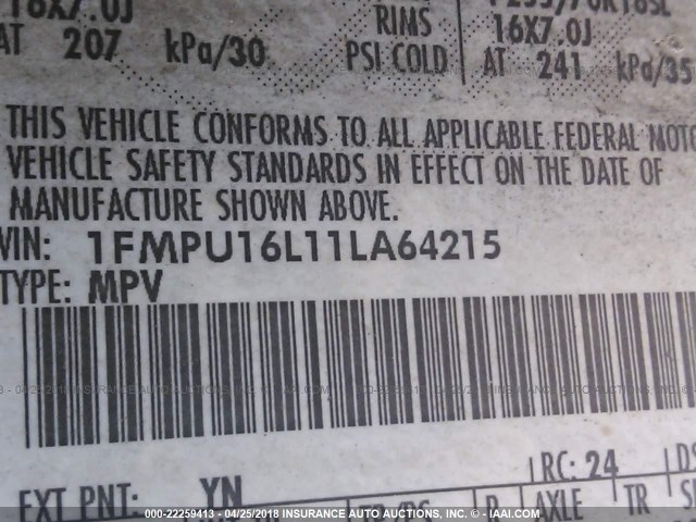 1FMPU16L11LA64215 - 2001 FORD EXPEDITION XLT Gümüş foto 9