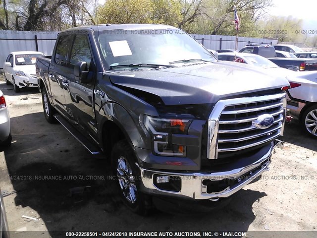 1FTEW1EP3GKD88503 - 2016 FORD F150 SUPERCREW GRAY photo 1