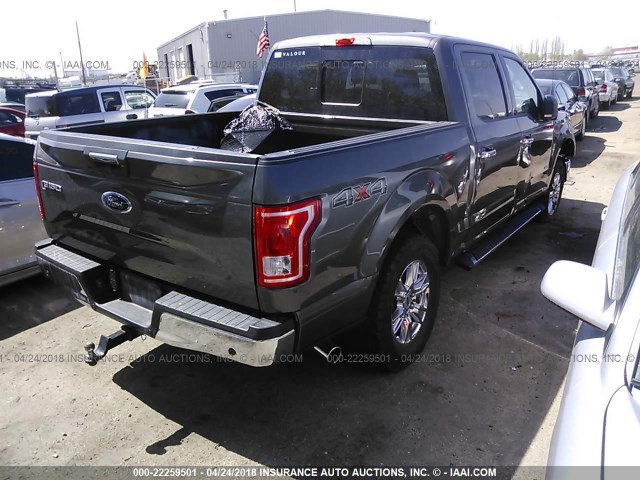 1FTEW1EP3GKD88503 - 2016 FORD F150 SUPERCREW GRAY photo 4
