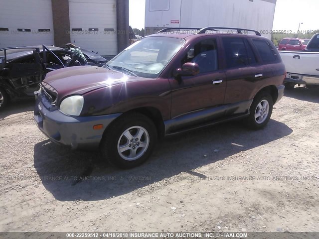 KM8SC13EX3U552689 - 2003 HYUNDAI SANTA FE GLS/LX MAROON photo 2