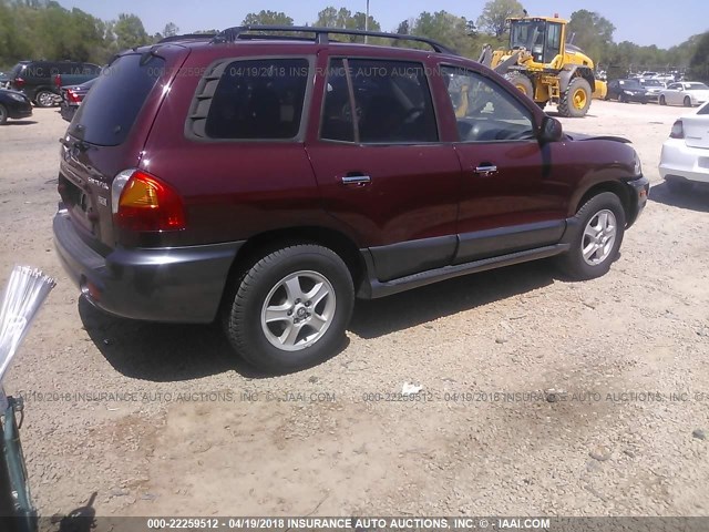 KM8SC13EX3U552689 - 2003 HYUNDAI SANTA FE GLS/LX MAROON photo 4