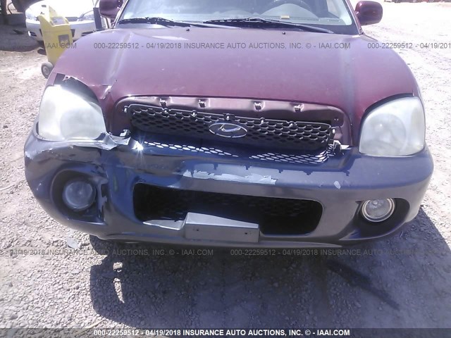 KM8SC13EX3U552689 - 2003 HYUNDAI SANTA FE GLS/LX MAROON photo 6