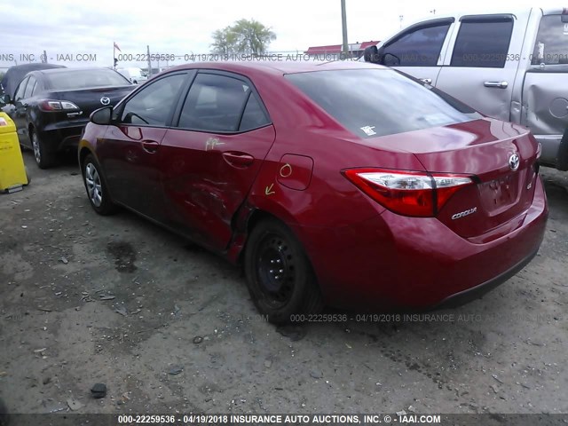 2T1BURHE2FC232311 - 2015 TOYOTA COROLLA L/LE/LE PLS/PRM/S/S PLS RED photo 3