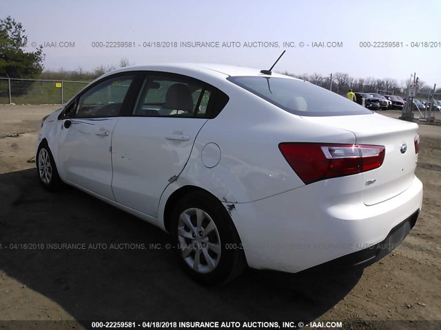 KNADM4A32D6301150 - 2013 KIA RIO LX WHITE photo 3