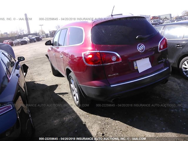 5GAEV23788J261458 - 2008 BUICK ENCLAVE CXL RED photo 3