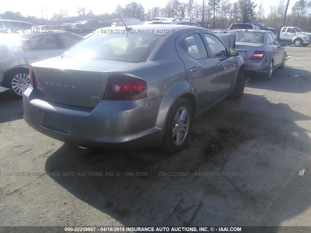 1C3CDZCB2DN768224 - 2013 DODGE AVENGER SXT GRAY photo 4