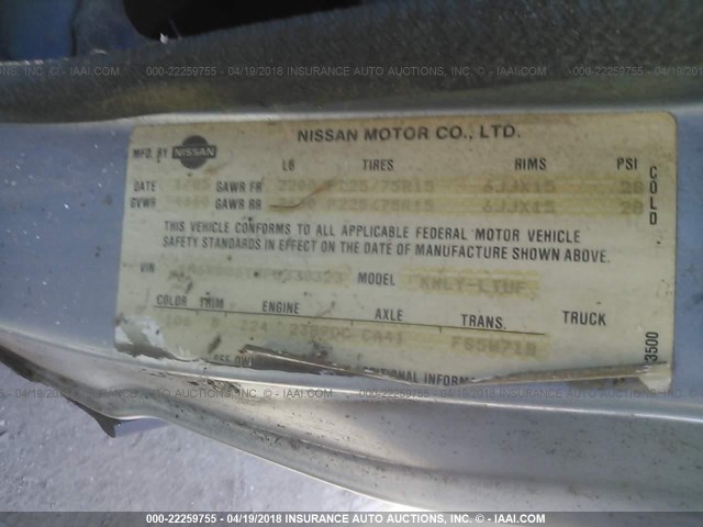 1N6ND06Y8FC338323 - 1985 NISSAN 720 KING CAB BLUE photo 9