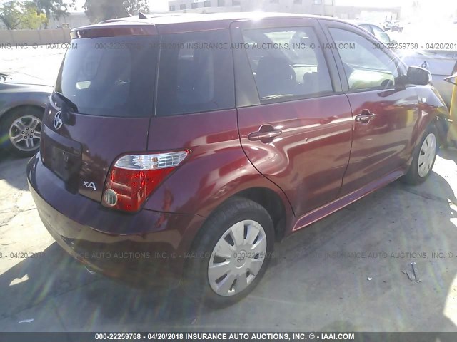 JTKKT624660163563 - 2006 TOYOTA SCION XA MAROON photo 4