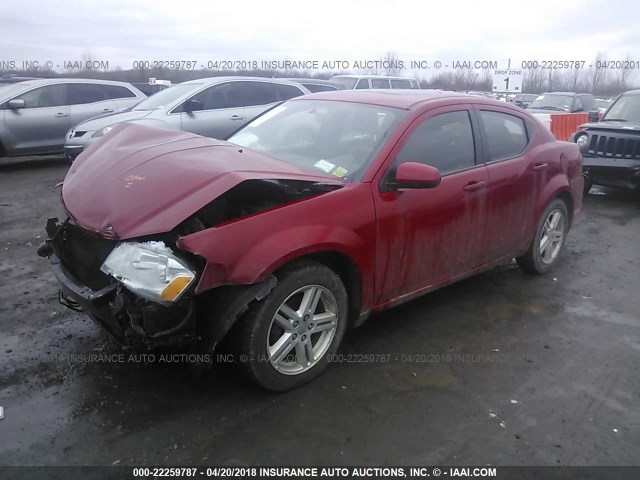 1B3BD1FB7BN534891 - 2011 DODGE AVENGER MAINSTREET RED photo 2