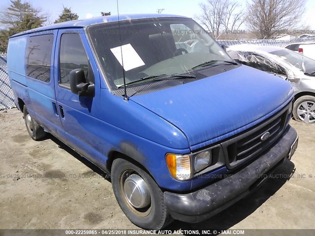 1FTNE242X3HA54586 - 2003 FORD ECONOLINE E250 VAN BLUE photo 1