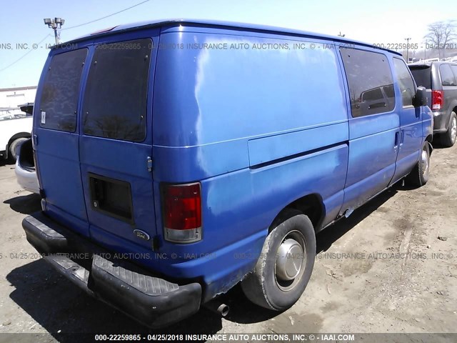 1FTNE242X3HA54586 - 2003 FORD ECONOLINE E250 VAN BLUE photo 4