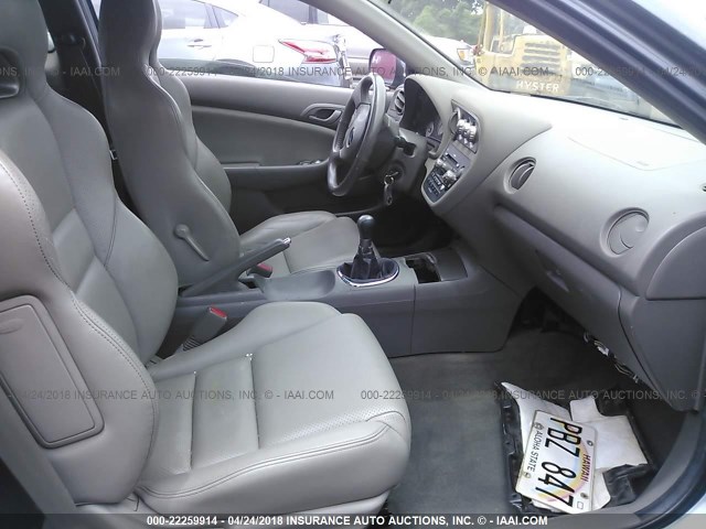 JH4DC53056S009080 - 2006 ACURA RSX TYPE-S GRAY photo 5