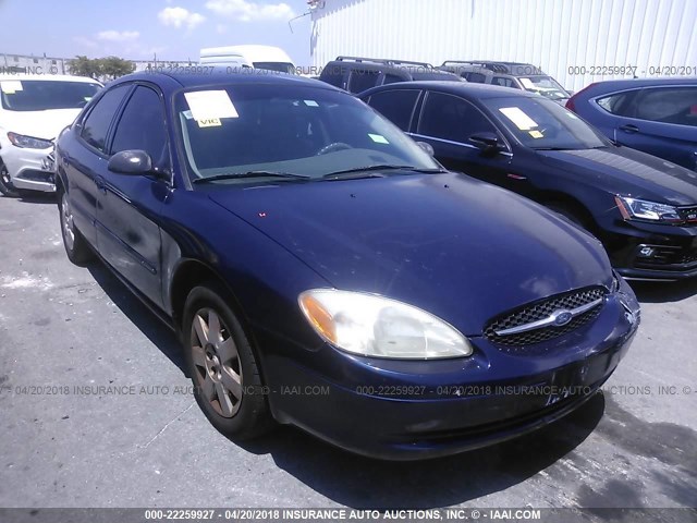 1FAFP5227YA190358 - 2000 FORD TAURUS LX BLUE photo 1