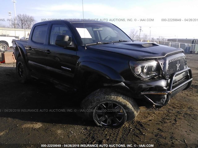 5TELU42N87Z374657 - 2007 TOYOTA TACOMA DOUBLE CAB BLACK photo 1